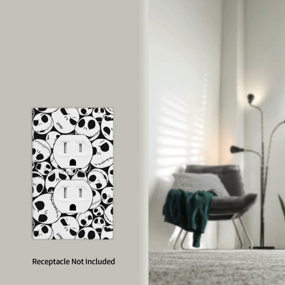Halloween Skull Electrical Outlet Cover Decorative 1-Gang Duplex Receptacle Wall Plate Art Faceplate for Bathroom Living Room Bedroom Decorate 4.50" x 2.76"