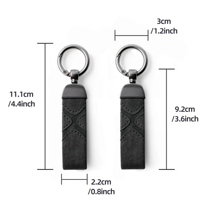BETTERHUMZ Leather Suede Car Keychain,Key Chain Clip for Alcantara, Anti-Lost D-Ring for Men and Women Car Accessories (Suede, Black)