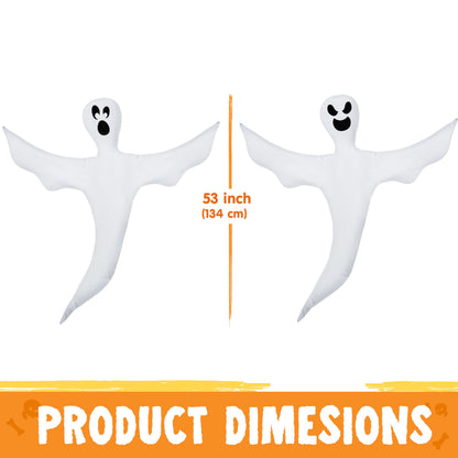 JOYIN Halloween 2 Pcs Tree Wrap Ghost Decoration Outdoor, 53” Bendable Flying Ghost for Trees Yard Lawn Garden Prop, Party Supplies, Haunted House Indoor Decor
