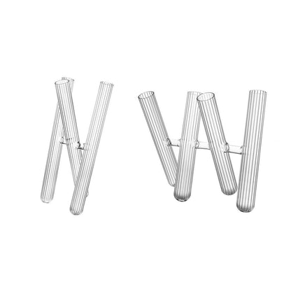 Glass Flower Vases 3/4 Tube Plant Terrariums for Hydroponic Plant Container Home Wedding Decorations Striped Glass Vases