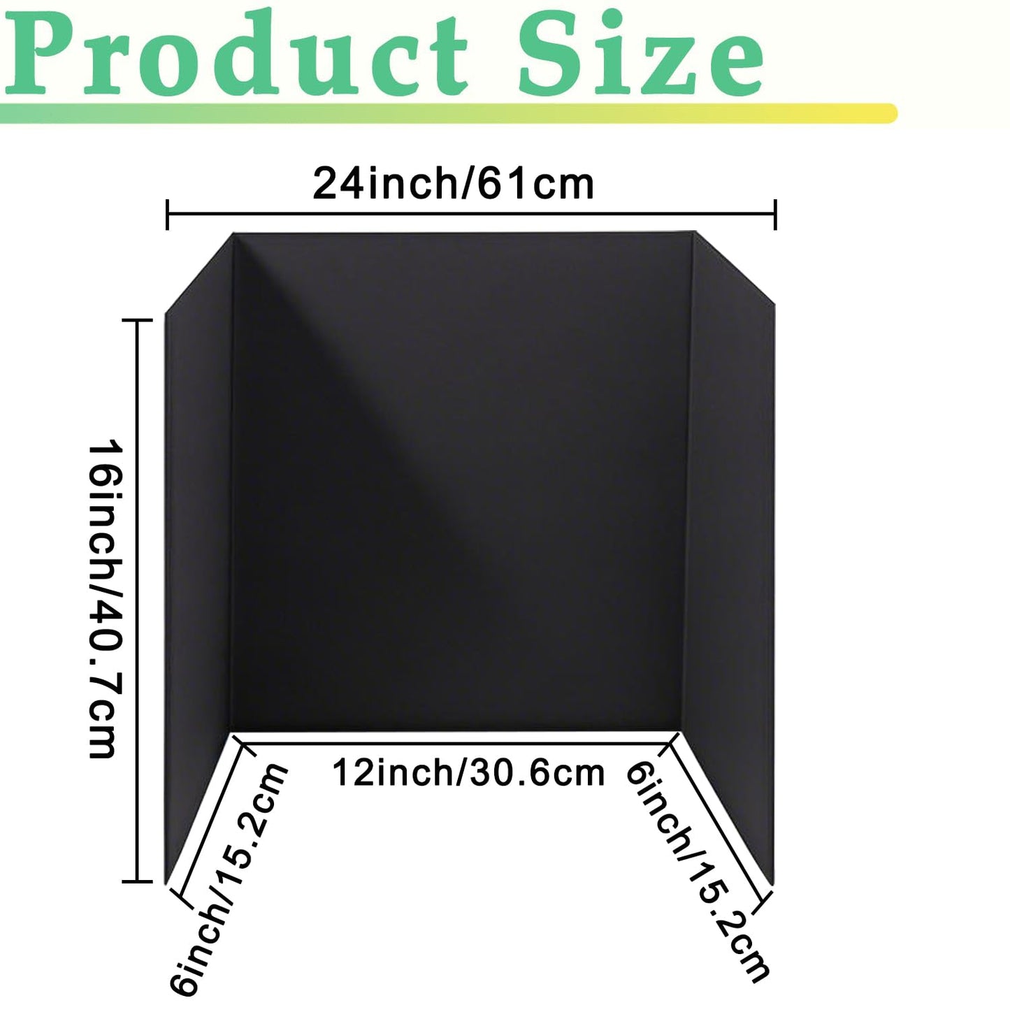 3-Pack Black Trifold Display Boards, 24 x 16 Inches Tri-Fold Corrugated Presentation Boards for Classroom Projects, Science Fairs, Business Events, and Exhibits