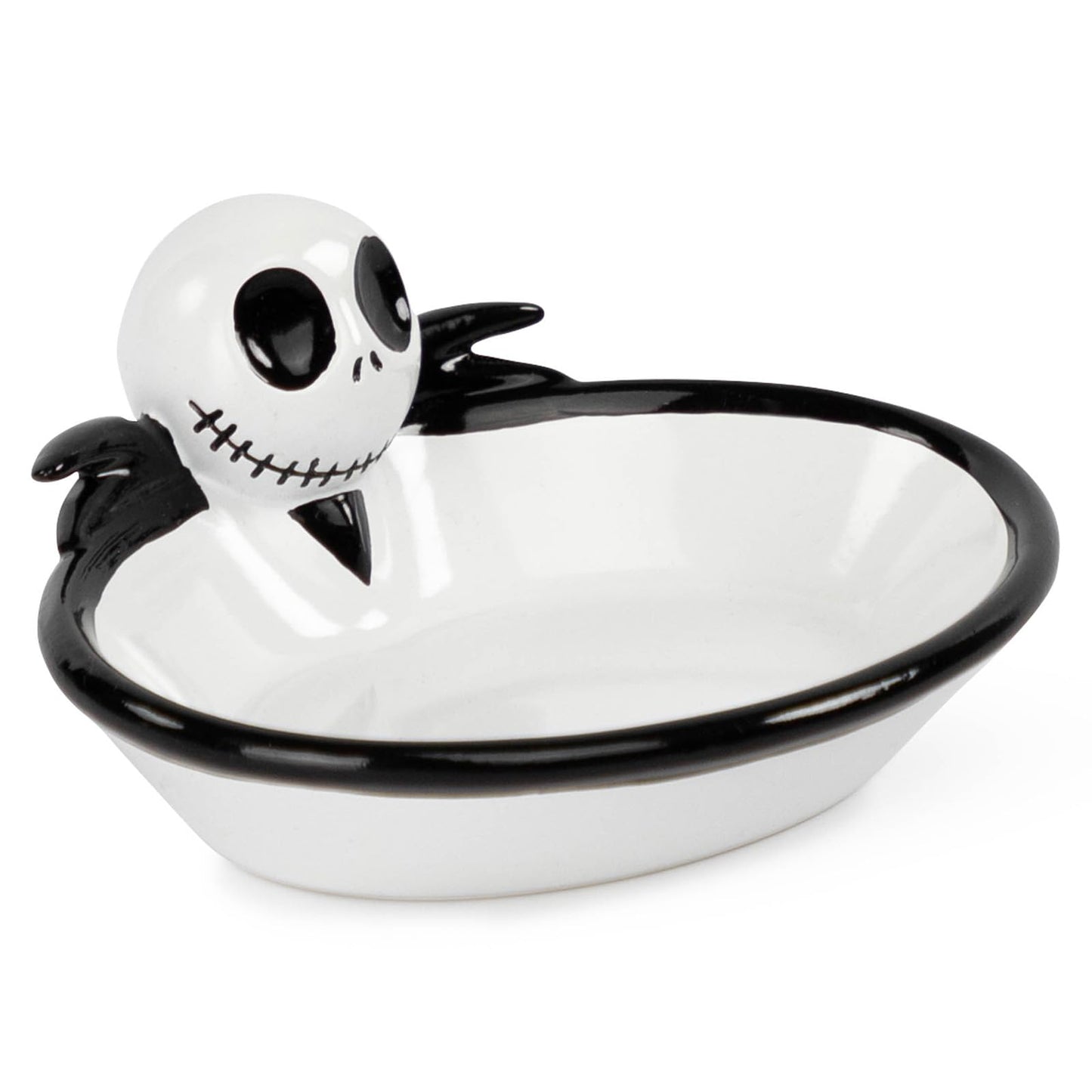 Disney Nightmare Before Christmas Soap Dish - Black & White Resin Sponge Holder/Jewelry Dish Features Jack Skellington - Bathroom Décor
