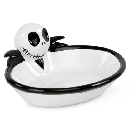 Disney Nightmare Before Christmas Soap Dish - Black & White Resin Sponge Holder/Jewelry Dish Features Jack Skellington - Bathroom Décor