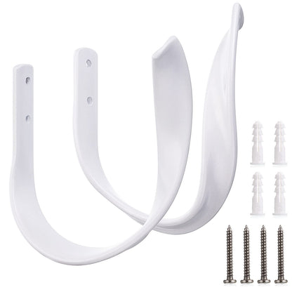 Sumnacon 2 Pcs Aluminum Alloy Curtain Holdbacks - Decorative Wall Mounted Drapery Tiebacks with Screws, Heavy Duty Window Treatment Holdbacks for Home Decor, White