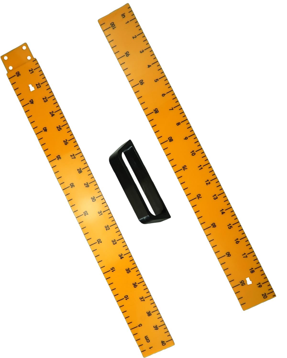 39in Yellow Plastic Meter Stick with Handle, Detachable Sectional Ruler for Teachers Classroom Math Measuring Tools, Durable Teaching Ruler for Whiteboard Chalkboard Office