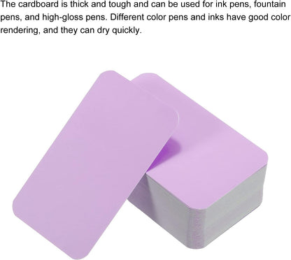 PATIKIL 3.5" x 2" Blank Paper Business Cards, 100 Pack Small Index Flash Cards Words Message Note Card Mini Paper Tags for DIY Gift Craft Scrapbooking, Purple