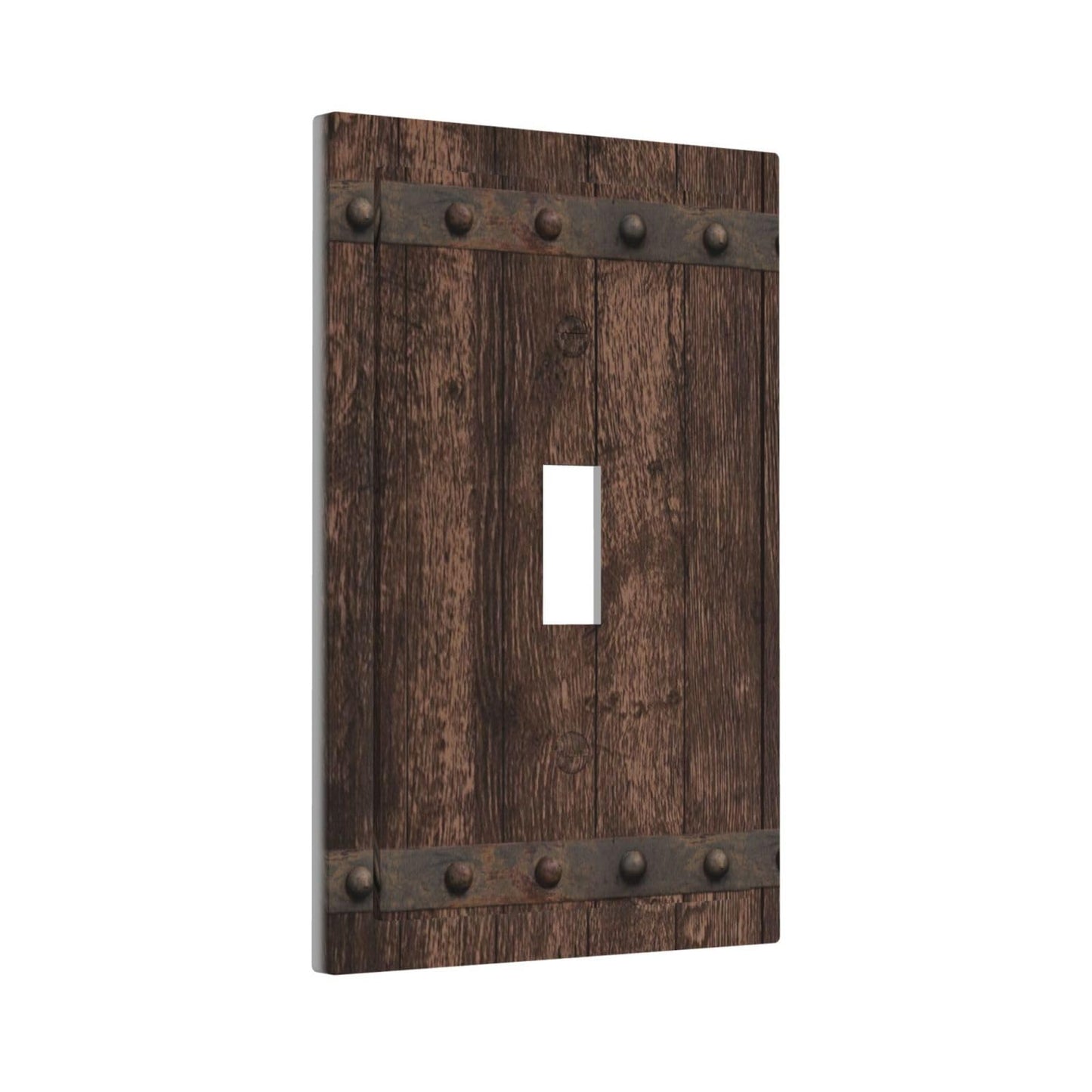 CZRPKEN Light Switch Cover Plate Witch Rustic Dark Wood Medieval Style Wooden Design 1 Gang Decorative Wall Plate Single Toggle Outlet Cover Cabin Home Decor