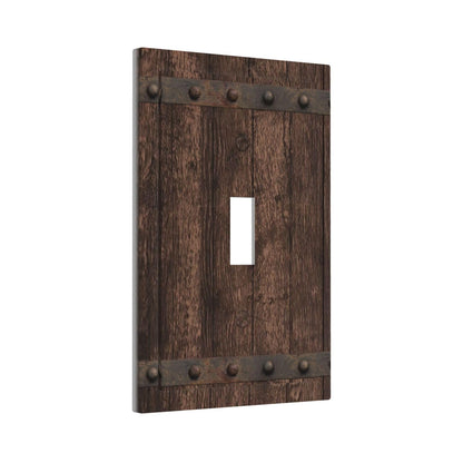 CZRPKEN Light Switch Cover Plate Witch Rustic Dark Wood Medieval Style Wooden Design 1 Gang Decorative Wall Plate Single Toggle Outlet Cover Cabin Home Decor