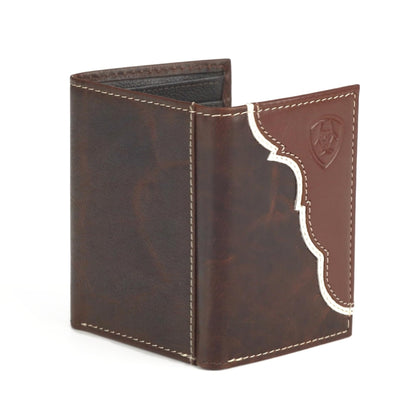 Ariat Leather Two Toned Overlay - Men's Trifold Wallet