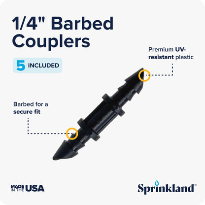 Sprinkland® 1/4" Dripline | Made in USA | 100' ft. Roll | 6" Emitter Spacing | Drip Irrigation Fittings Included