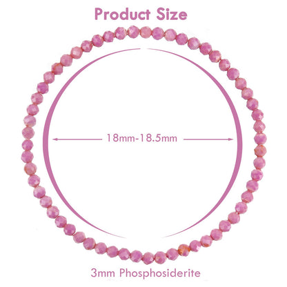 BONNY BOXX Natural Genuine Gemstone Faceted Round Beads Bracelets, 3mm Adjustable Stretchy Tiny Faceted Purple Lepidolite Bracelet, Healing Crystal Reiki Chakra Dainty Jewelry Fashion Gifts