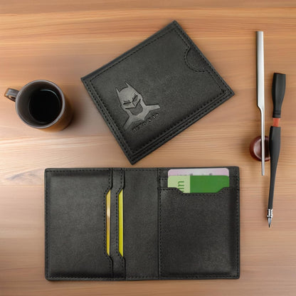Leather Bat Wallet - Bifold wallet Man Woman, Superhero Mask Slim Card Holder, Bat ID Heroic wallet- Unique Valentine’s day Gift Birthday, Anniversary, for Dad, Husband, Boyfriend, Father's day