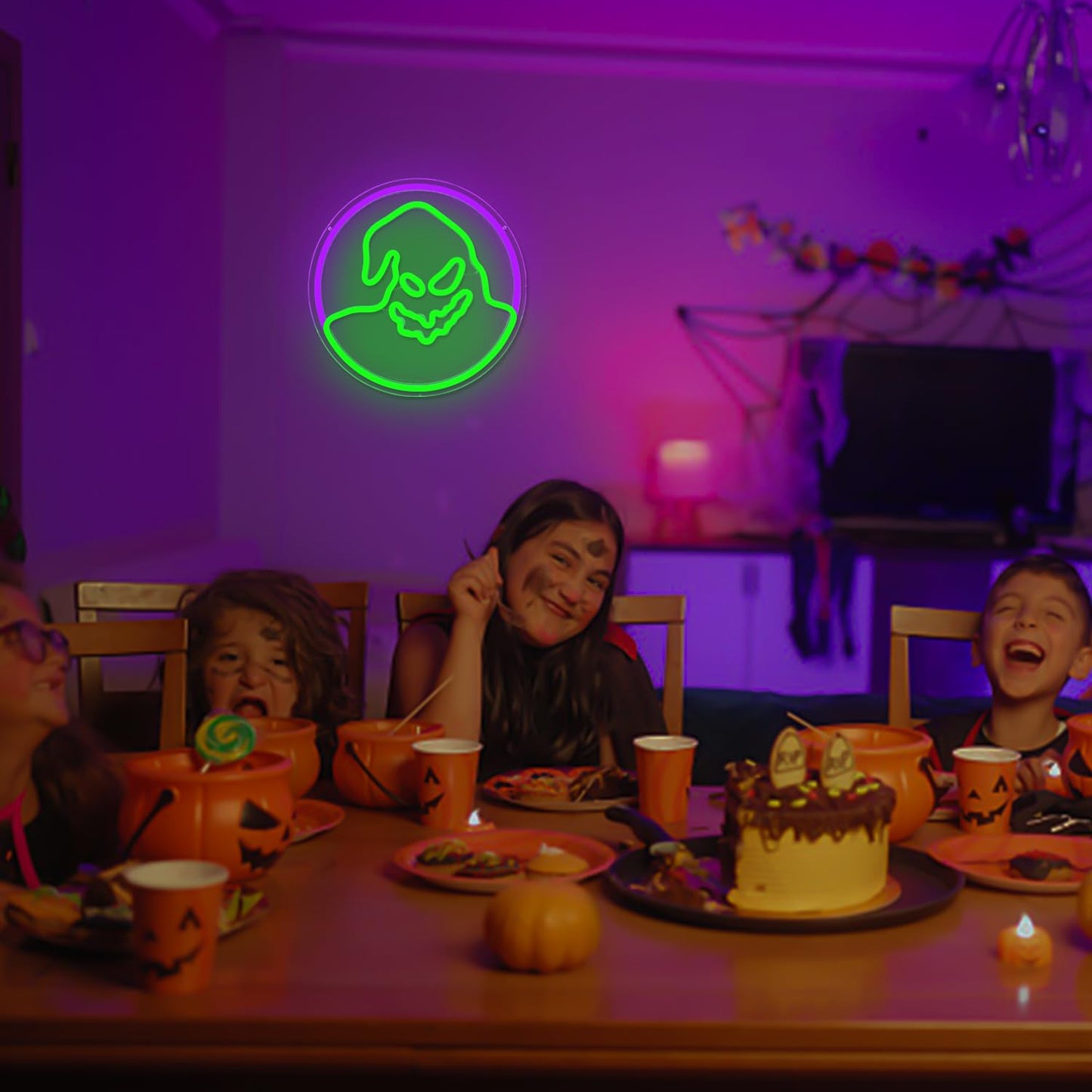 FuugZze Halloween Neon Sign Halloween Neon Lights for Bedroom Ghost Led Signs for Christmas Birthday Presents