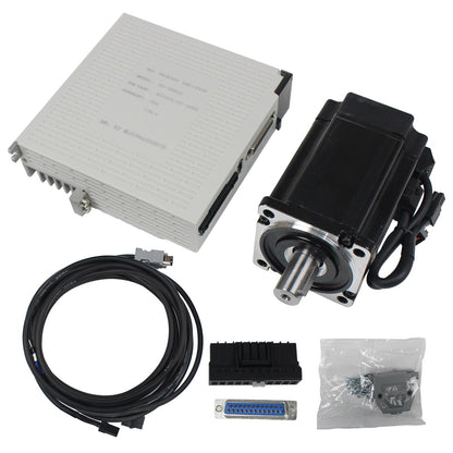 RATTMMOTOR 1000W Servo Motor Kit, Servo Motor with Servo Motor Driver and Brake Encoder Cable, CNC Controller Kit for CNC Engraver Milling Machine/Robot (1000W with Brake), A2M-80SV03230Z
