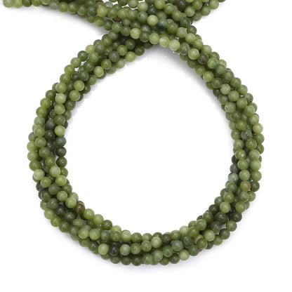 BEADIA Taiwan Green Jade Natural Stone Round Loose Semi Gemstone Beads for Jewelry Making 4MM 38cm/Strand