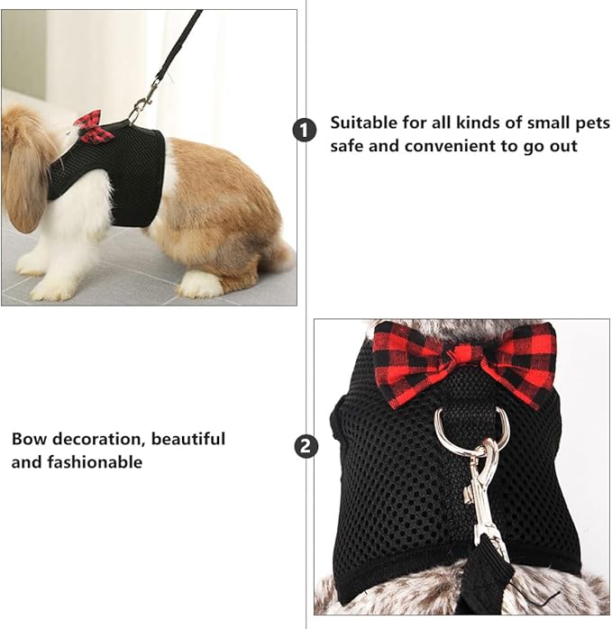 Milisten Pet Vest Harness Breathable Mesh Dog Chest Strap Adjustable Size L (35-40cm) Small Animal Harness for Rabbits, Guinea Pigs, and Squirrels