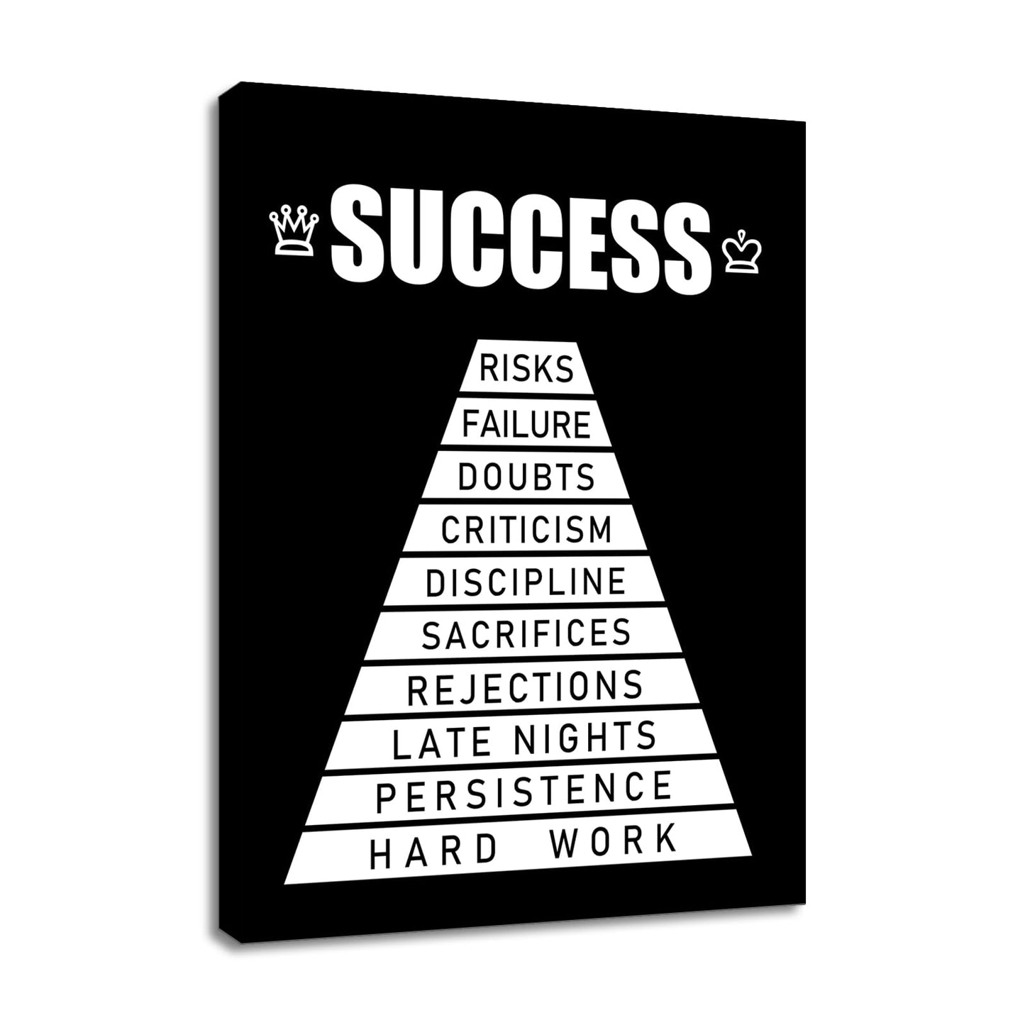 Motivational Canvas Wall Art Success Inspirational Poster Print Positive Quotes Pictures Painting Artwork for Home Office Bedroom Living Room Wall Decor Ready to Hang [18''Wx24''H]