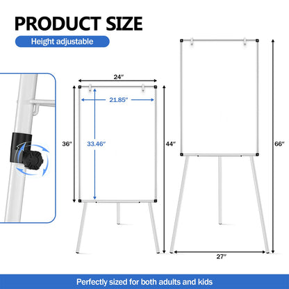Whiteboard Easel 36 x 24 Inches, Magnetic Portable Dry Erase Board with Adjustable Tripod Stand, White Board Easel Stand for Office, Classroom & Home Teaching
