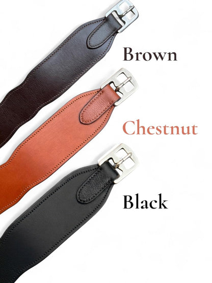 Majestic Ally Wide Body English Stirrup Leathers for Equestrian Riding, Black, Brown, Chestnut, 48-54-60 Inch (Black, 54")
