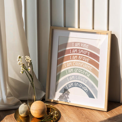 PLKMN Boho Classroom Decor Set of 4, Calming Corner Posters for Playroom, Nursery, Classroom Counseling, 8x10 Inch, Unframed