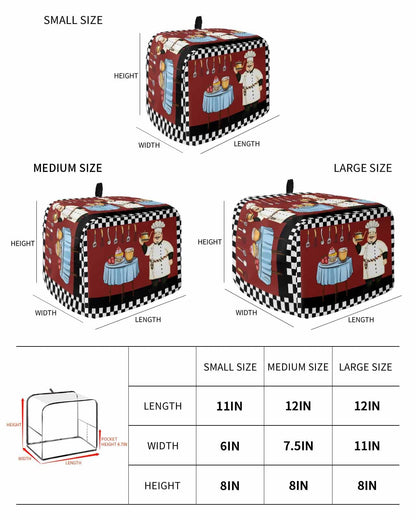 Lsrtoss Toaster Cover 2 Slice, Black and White Plaid, Polyester Dust Cover Protection