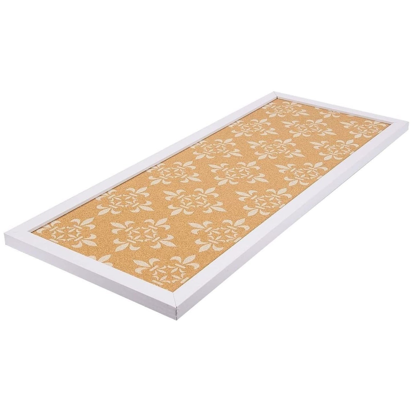 Juvale Decorative Cork Bulletin Boards for Walls (10 x 24 in) - White Frame Pin Board for Office, Bedroom & Room Decor