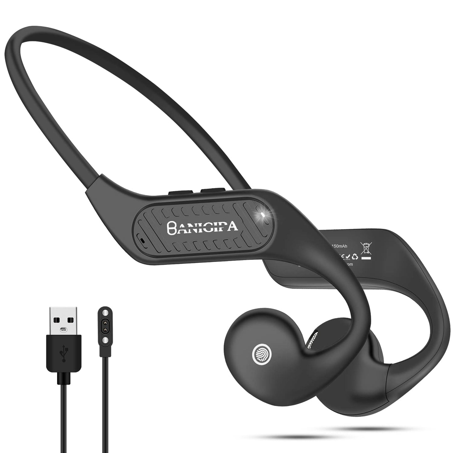 BANIGIPA Open Ear Headphones Wireless Bluetooth, Upgraded 5.3 Bluetooth Headphones with Microphone for Cell Phones, Waterproof Wireless Headset for Running, Cycling, Hiking, Driving,10 Hrs Playtime