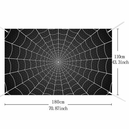 AIBIIN Spider Web Backdrop Black Spider Web Baby Shower Birthday Photograpy Background Super Hero Theme Baby Shower Party Decorations Banner Photo Props 70.8 x 43.3 inch