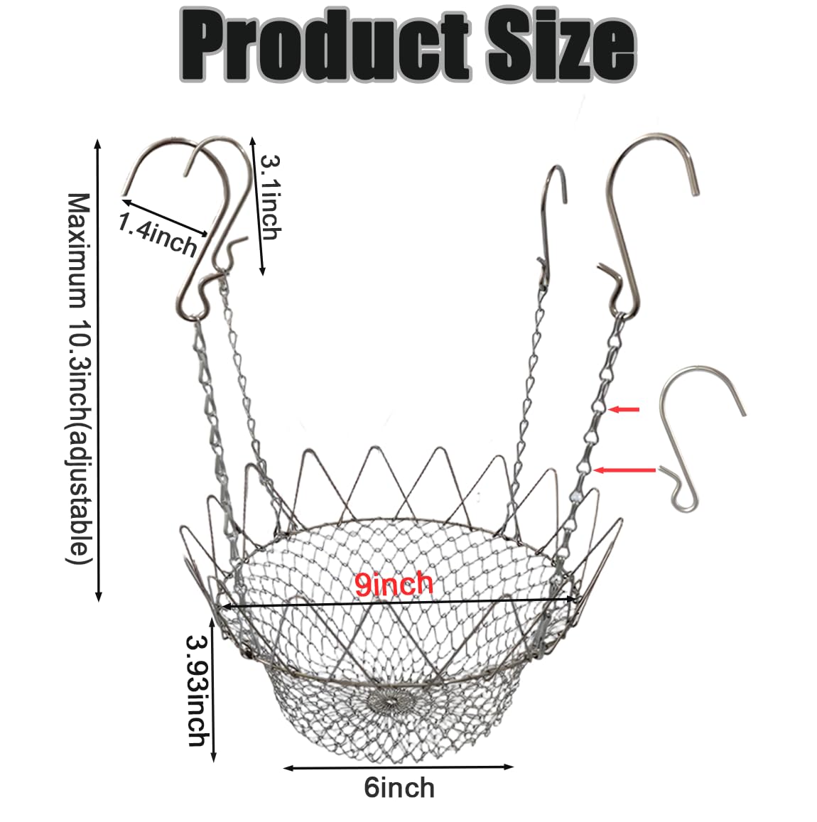 Sexyppl 2Set Adjustable Planter Insert for Pots Any Height, Plant Risers for 12-18" Wide Top Opening Pots, Durable Stainless Steel with Thick Hooks, Suitable for Indoor Outdoor Weddings & Party Decor