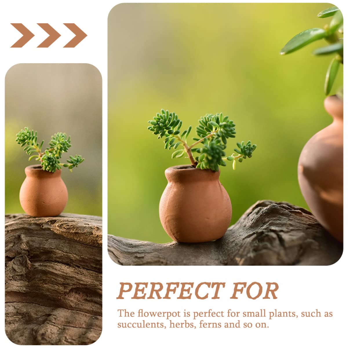 HANABASS 6pcs Mini Terracotta Pots Miniature Flower Pots Compact Containers for Crafts DIY Garden Plants Office Decor Mini House Accessories 1.5X1.5 Inch