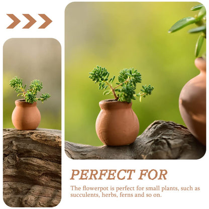HANABASS 6pcs Mini Terracotta Pots Miniature Flower Pots Compact Containers for Crafts DIY Garden Plants Office Decor Mini House Accessories 1.5X1.5 Inch