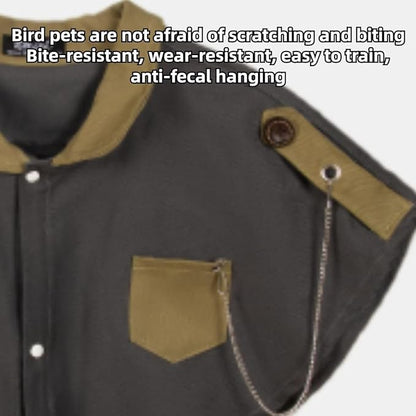 Parrot Anti-Scratch Shoulder Protector, Multi-Functional Bird Diaper Flight Suits Pee Pads Diaper Poop Shawl for Cockatiel Parakeet Macaw Lovebirds Finches (Grey)