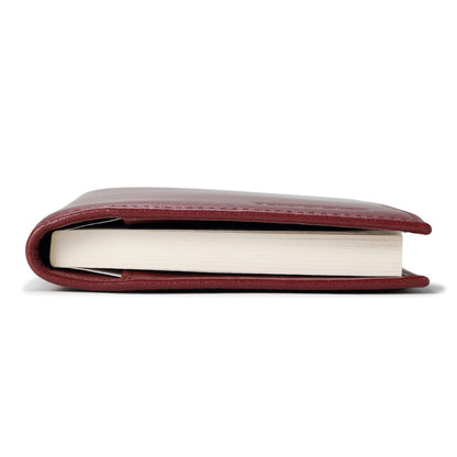 HISCOW Leather Checkbook Cover for Women & Men - Italian Calfskin (Wine Red)