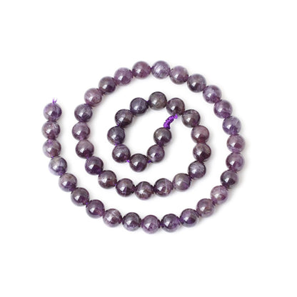 CHEAVIAN 45PCS 8mm Natural Amethyst Gemstone Round Loose Beads Crystal Energy Stone Healing Power for Jewelry Making 1 Strand 15"