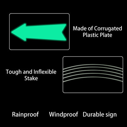 Glow in the Dark - Arrow Signs with Stakes 16 x 5 Inches,This Way Directional Arrow Yard Signs,Halloween Decorations Outdoor, Birthday Party Signs (10)