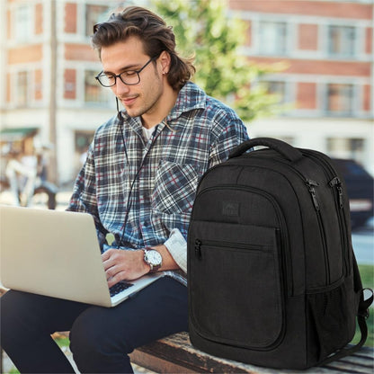 MATEIN Backpack for School, Expandable College Backpack for Boys Girl, Water Resistant Large Bookbag for Men Women, 15.6 inch Laptop Bag, Anti Theft Travel Daypack, Black