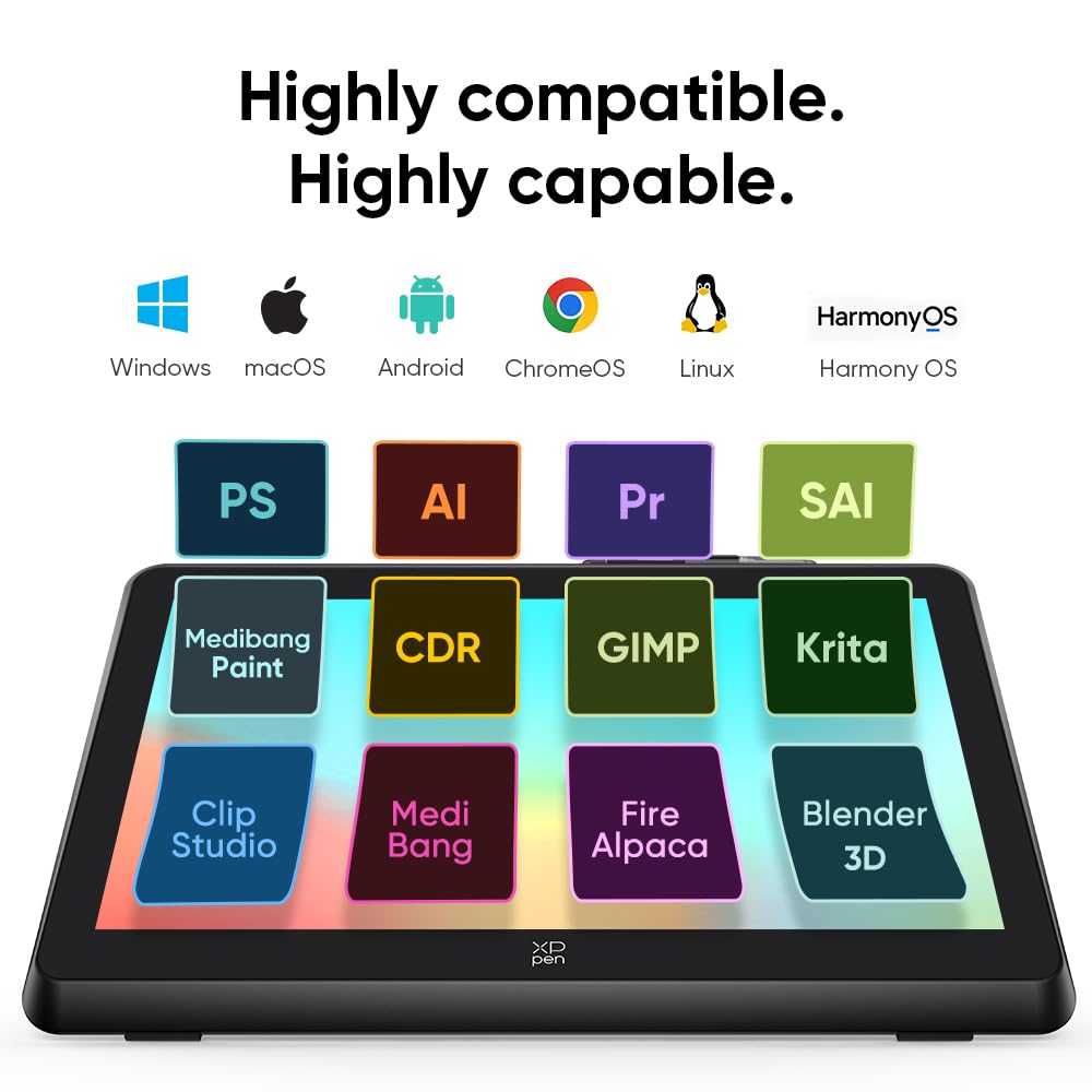 XPPen Artist 22 Plus 130% sRGB Drawing Tablet with Screen, 16.7 Million Colors Art Tablet with 16384 Pressure Stylus, Full Laminated, Anti-Glare Display Computer Graphic Tablet (22 inch)
