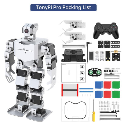 HIWONDER AI Embodied Intelligent Robot with ChatGPT Multimodal AI Models Vision Scene Voice Command Understanding 20DOF Educational Humanoid Robot Python Programming, TonyPi Pro & RaspberryPi 5 8GB