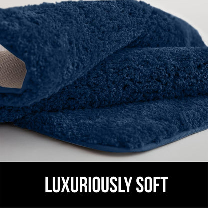 GORILLA GRIP Bathroom Rugs, Ultra Soft Absorbent Mat, Thick Plush Bath Rug, Machine Washable, Microfiber Quick Dry, Mats for Shower, Bathtub and Floor, Home Decor Accessories, 24x17, Navy Blue