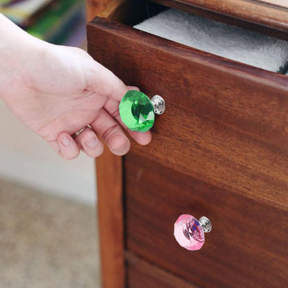 Tkocisa 22 Pack Colorful Crystal Drawer Knobs, 30mm Glass Dresser Knobs Cabinet Diamond Shape Pulls Handle for Wardrobe, Kitchen, Bathroom, Cupboard(11 Colors)