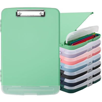 SFLHHDM Clip Boards 8.5x11 with Storage, Low Profile Clip Plastic Clipboards, Nursing Clipboard Folder with Pen Holder, Heavy Duty Clipboard with Storage, Nurse Binder Case for Classroom