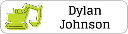 Name Bubbles - Custom Small Rectangle Name Labels for Kids (64 Labels) - Personalized Waterproof Name Stickers for Daycare, Lunch Boxes, Water Bottles, Shoes, School Supplies, & Camp (Truck)