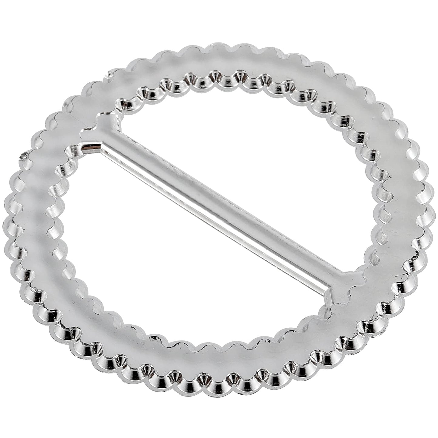 HAKZEON 200 PCS 2.5 Inch Silver Chair Sashes, Round Chair Sash Buckles, Acrylic Rhinestone Ribbon Buckle, Chair Sash Ribbon Slider for Wedding, Party, Banquets, Home, Craft