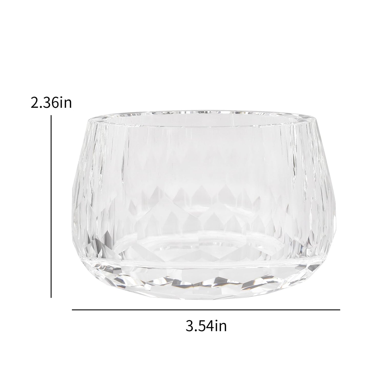 Marvala Crystal Jewelry Box Storage Jar, Candy Dish Tiny Hand-Cut Small Decorative Bowl, Diamond-Cut Luxury Cosmetic Organizer for Vanity, Bathroom, Kitchen Decor