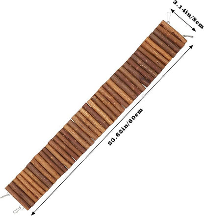 Rat Ladder Bridge, Wooden Hamster Climbing Ladder Toy, Small Animals Cage Accessories for Bird Parrot Hamster Mouse Rat Sugar Glider Hermit Crab Sugar Glider Chinchilla(23.62x3.14 Inches)