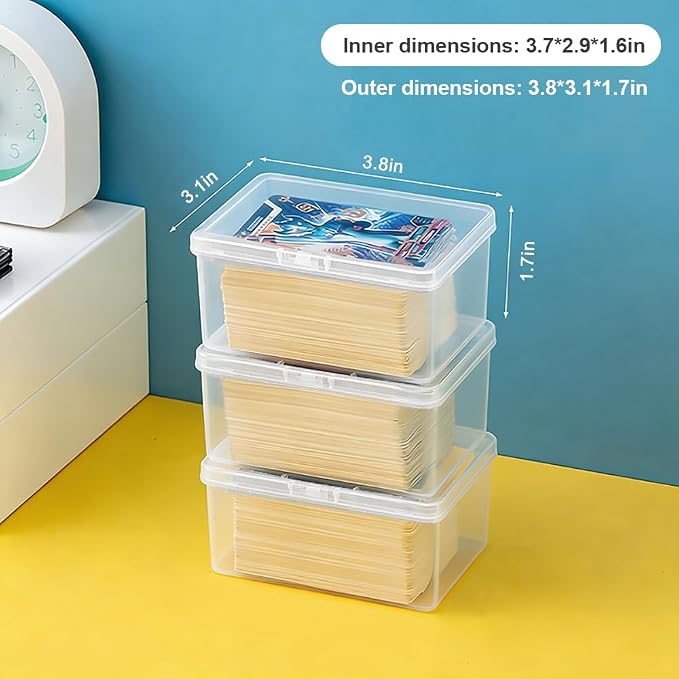 2PCS Card Cases for UNO Cards and Playing Cards, High Capacity Clear Storage Boxes for Trading Cards & More (Card Not Included)