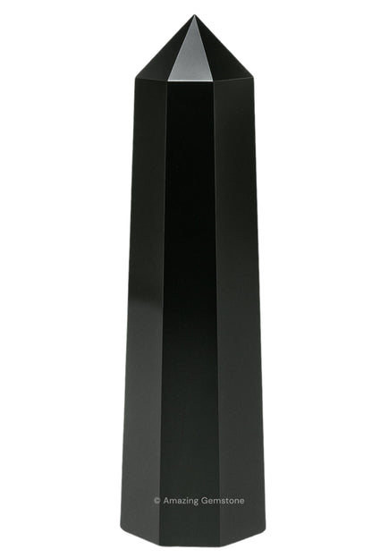 Amazing Gemstone Black Obsidian Crystal Towers ~ Natural Healing Crystal Point Obelisk for Reiki Healing and Crystal Grid (3" to 4" INCH)
