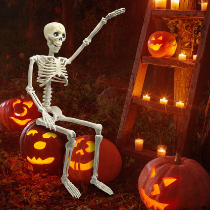 CAMIRUS 3FT Skeleton, 36" Full Body Skeleton with Movable Posable Joints, Realistic Plastic Bones Halloween Prop for Outdoor Haunted House Decorations