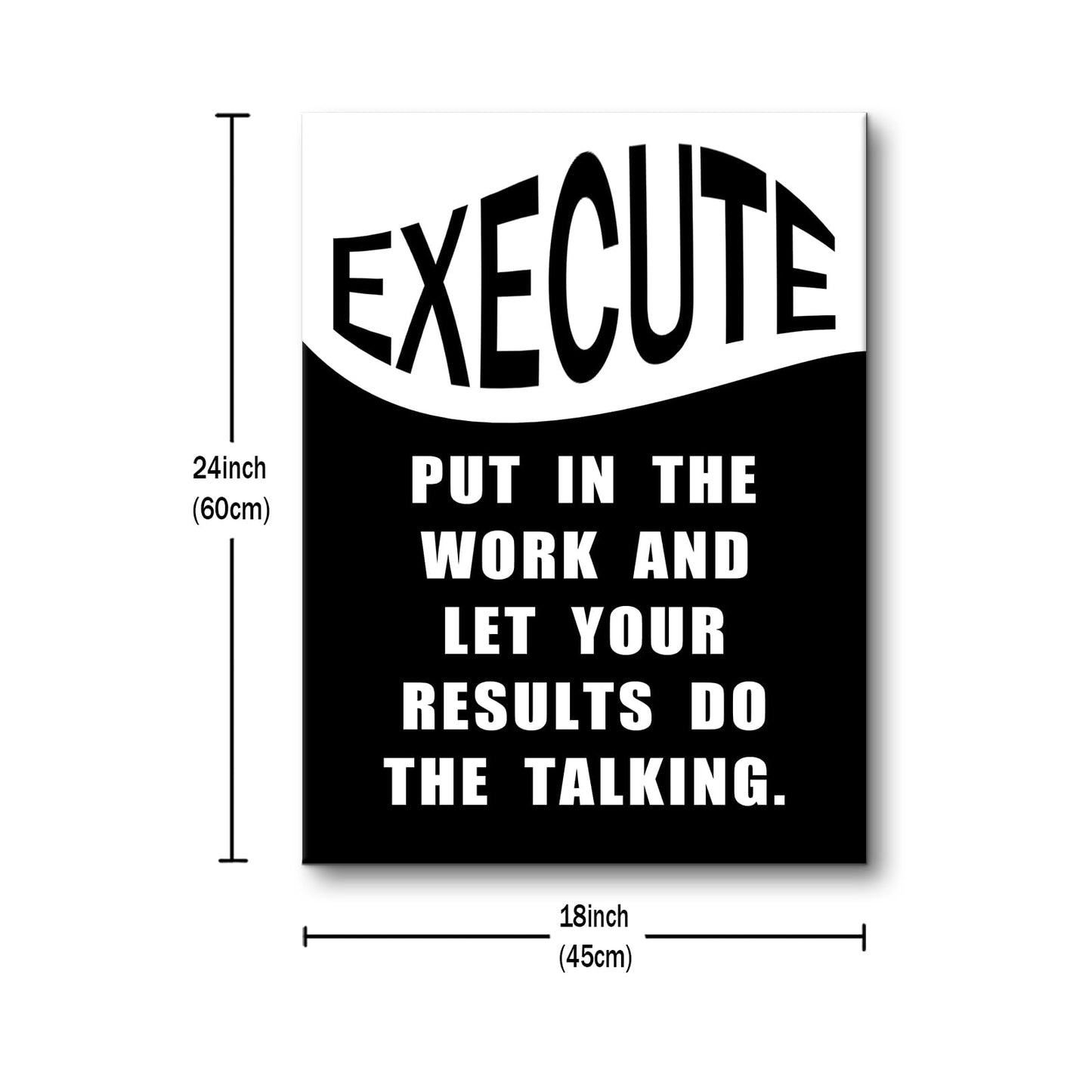 Motivational Canvas Wall Art Execute Entrepreneur Quotes Poster Print Inspirational Pictures Painting for Office Class Room School Wall Decoration Stretched and Framed [18''Wx24''H]