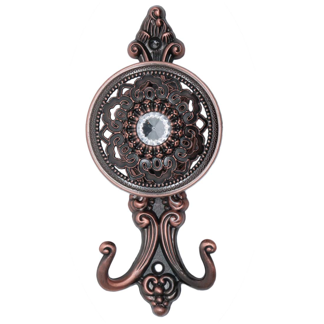 Xiaoyztan Curtain Holdbacks,Antique Metal Red Bronze Curtain Holdbacks Elegant Vintage Drapery Tiebacks Holdback Clothes Hanger,Pack of 2